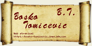Boško Tomićević vizit kartica